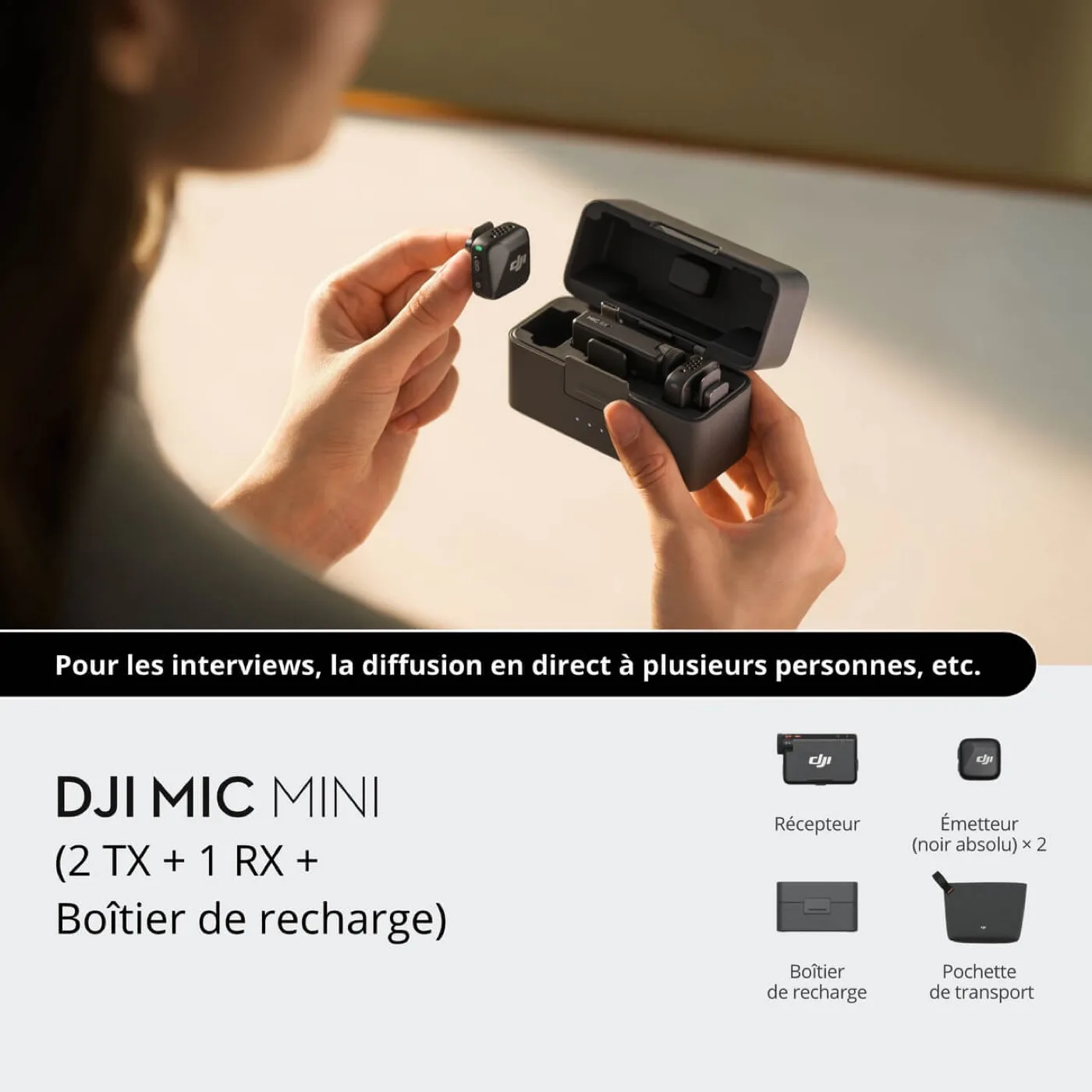 DJI Mic Mini (solo), vue 3
